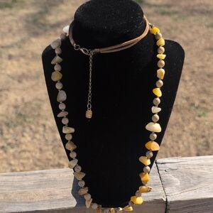 Yellow and Cream Beaded Necklace